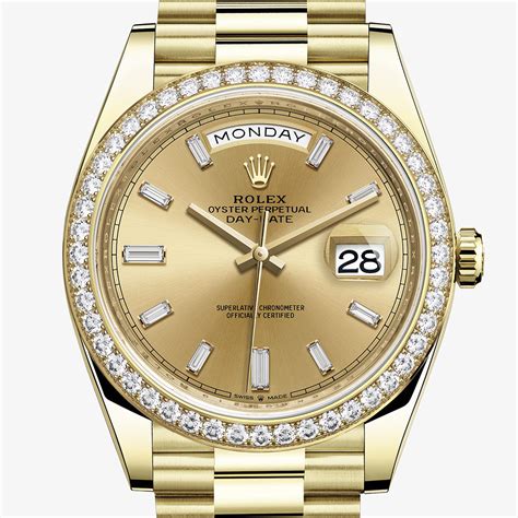 rolex oyster 40mm yellow gold and diamonds|rolex diamond bezel prices.